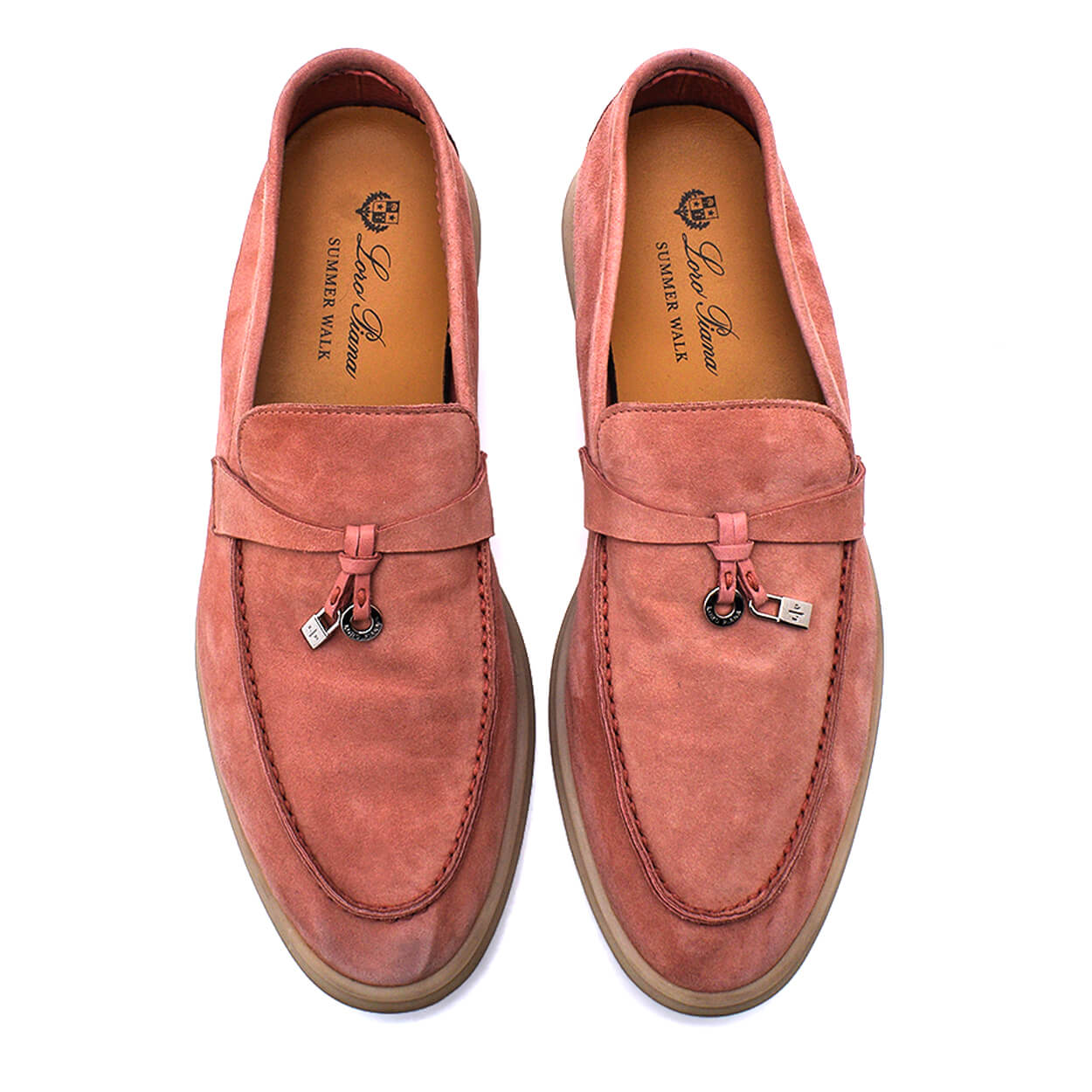 Loro Piana - Pink Suede Summer Charms Walk Loafer